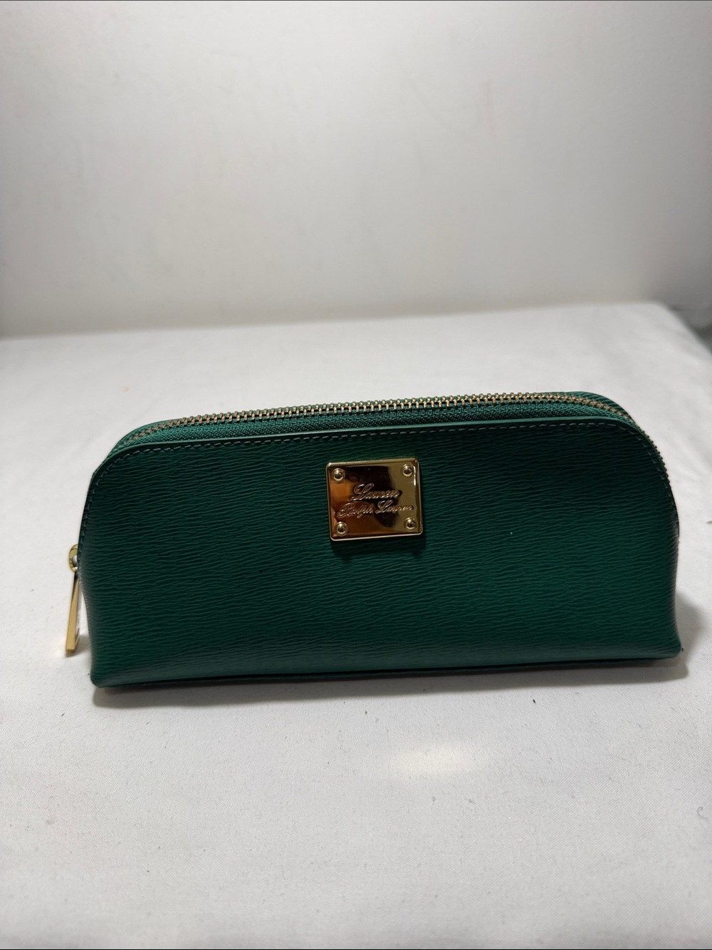 Lauren Ralph Lauren Green Triangle Make-Up Bag